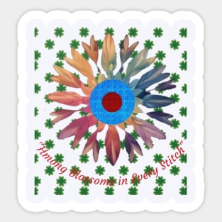 Hmong Blossoms in Every Stitch – Floral Heritage Pattern Sticker